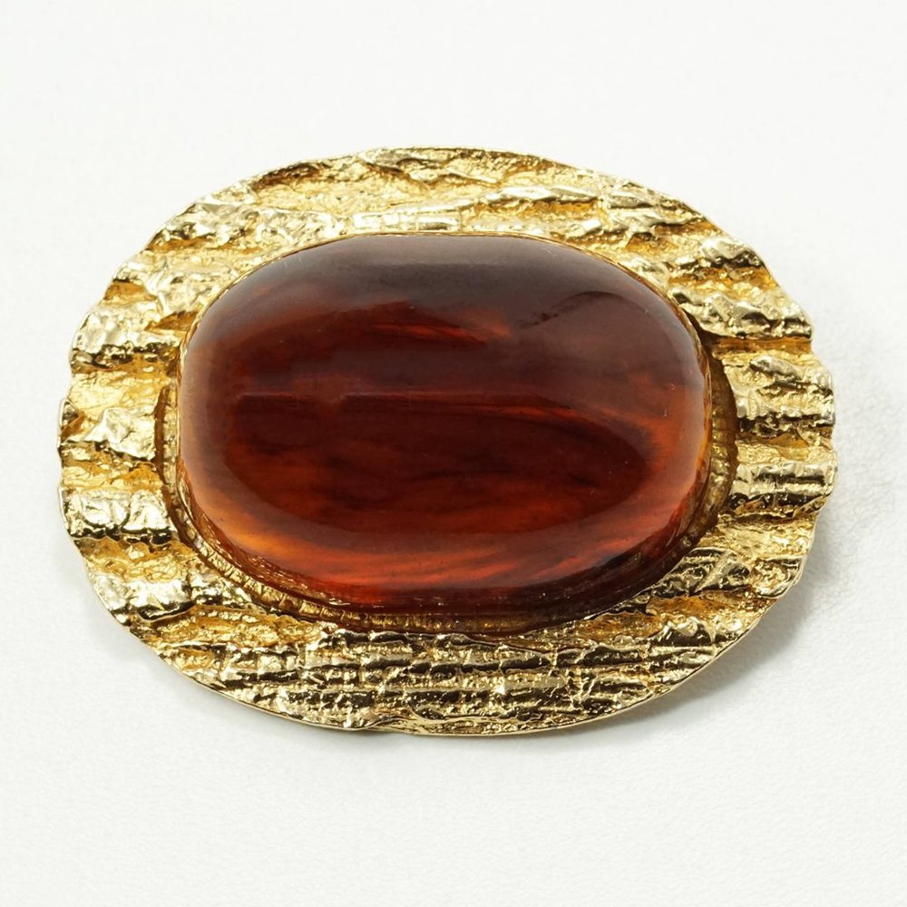 Accessocraft NYC Root Beer Bakelite Pin Brooch